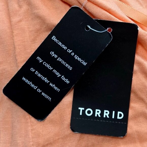 Torrid Adjustable Strap Peach Maxi Dress Rayon Blend Womens Size 1X 14-16 NWT - Picture 7 of 8